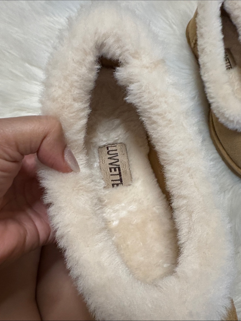 Luvvete Odette Tan Suede Microfiber Lined Slippers — image 5 of 8
